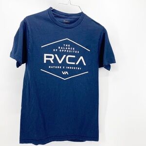 RVCA Double Pure T-Shirt UNISEX BLUE casual street wear comfortable